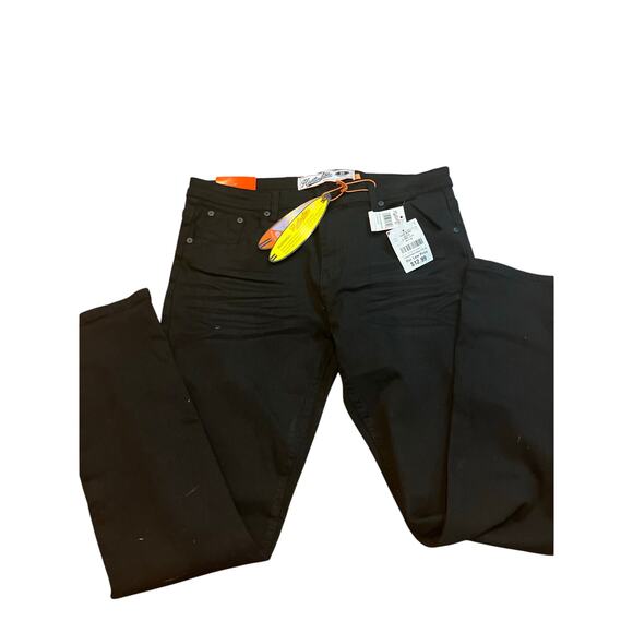 New Huntington BC jeans Mens 34x30 Skinny Fit Stretch Denim Black  Surf Team - Picture 1 of 5